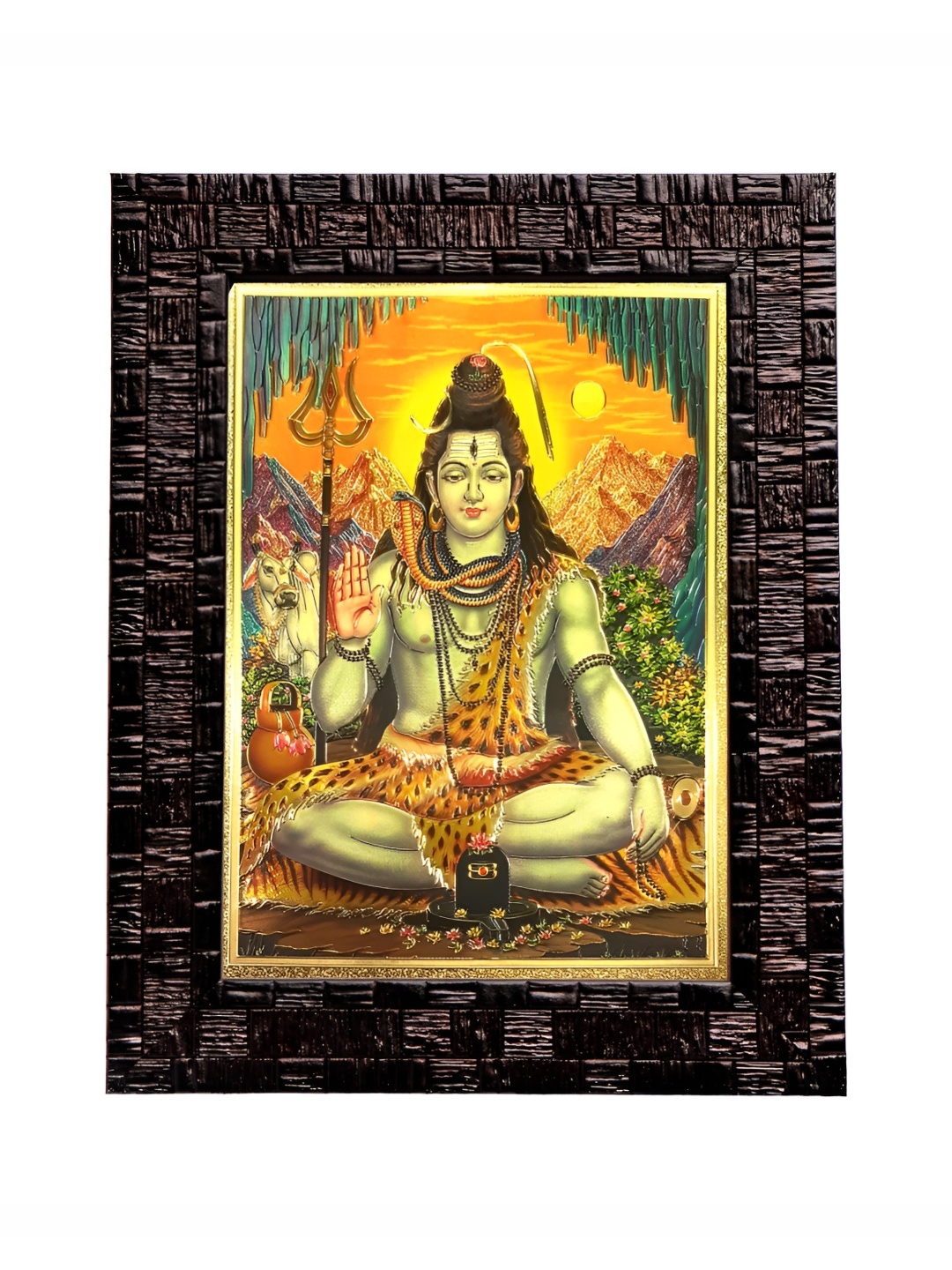 

Hawai Gold-Toned Lord Shiva Wooden Wall Hanging Photo Frame