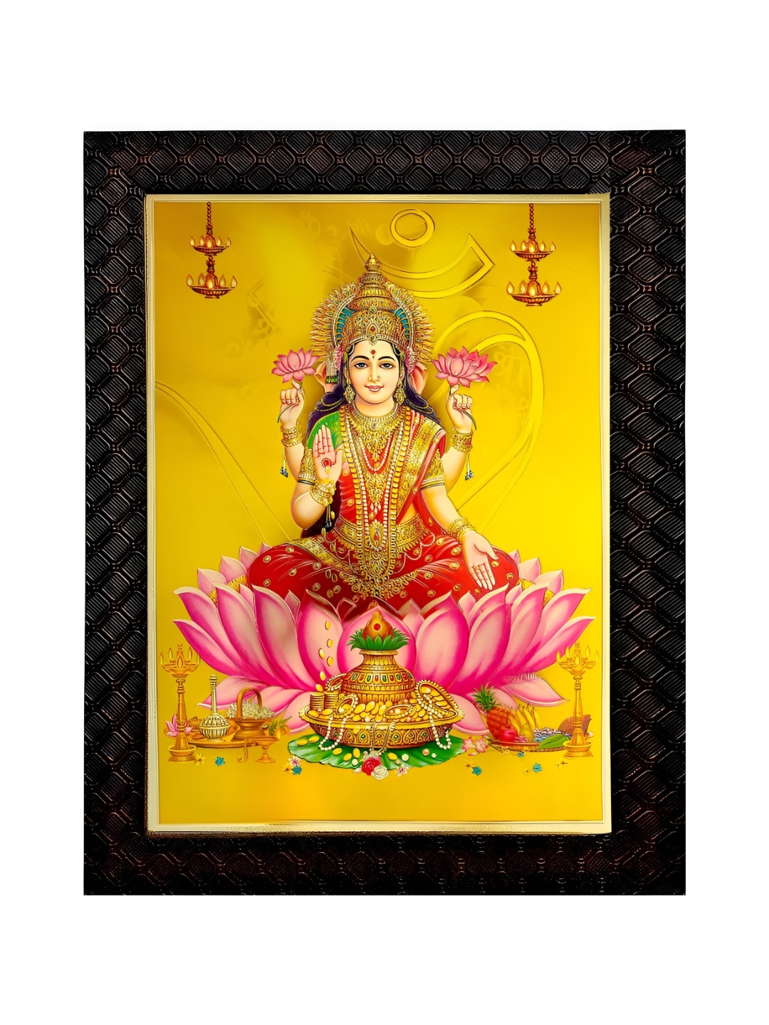 

Hawai Gold-Toned & Black Goddess Laxmi Wooden Wall Photo Frame