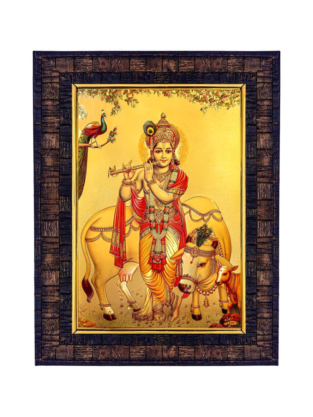

Hawai Gold Toned & Red Lord Krishna Wooden Photo Frame