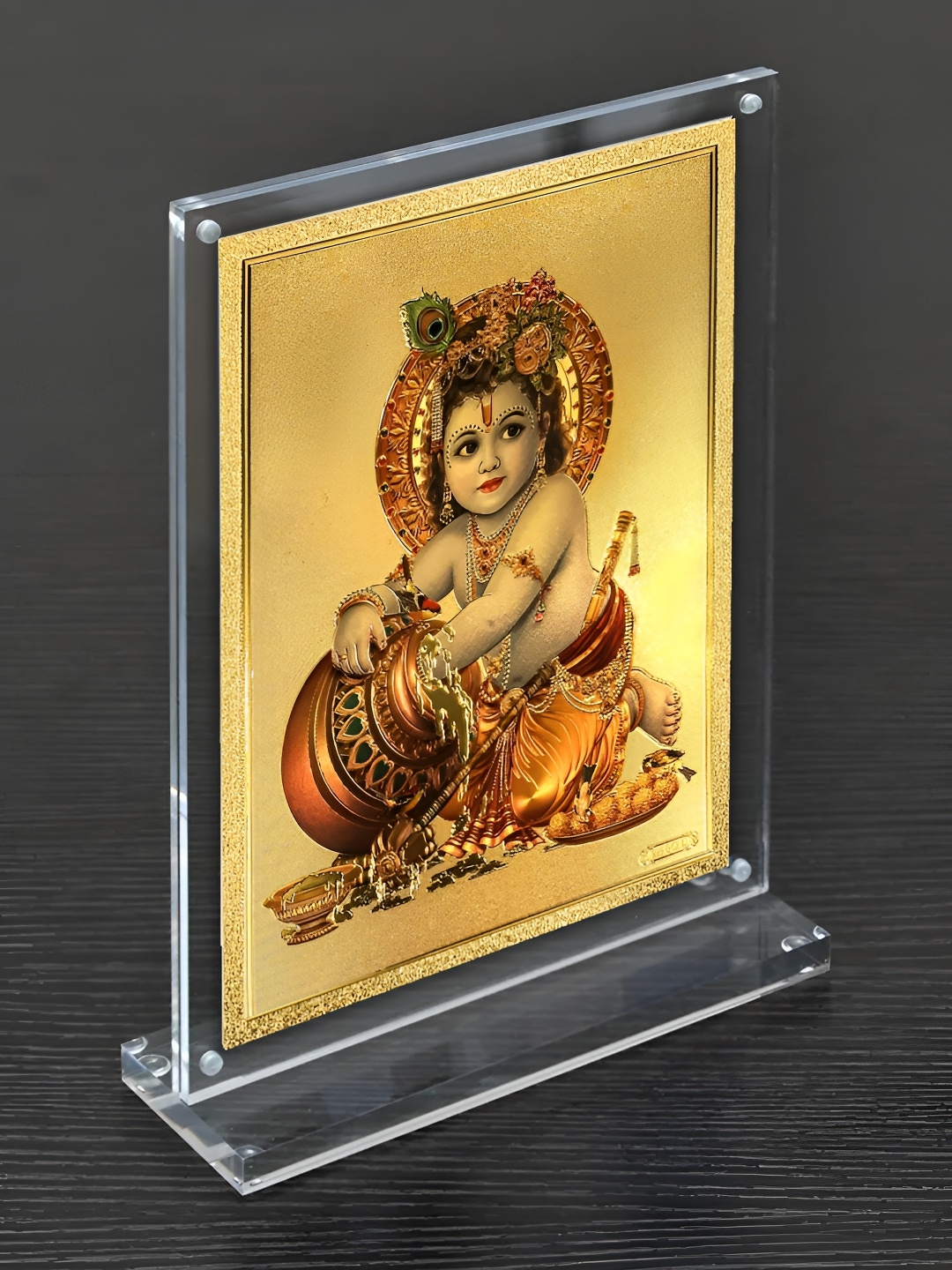 

Hawai Gold Plated Laddu Gopal Acrylic Wall Photo Frame