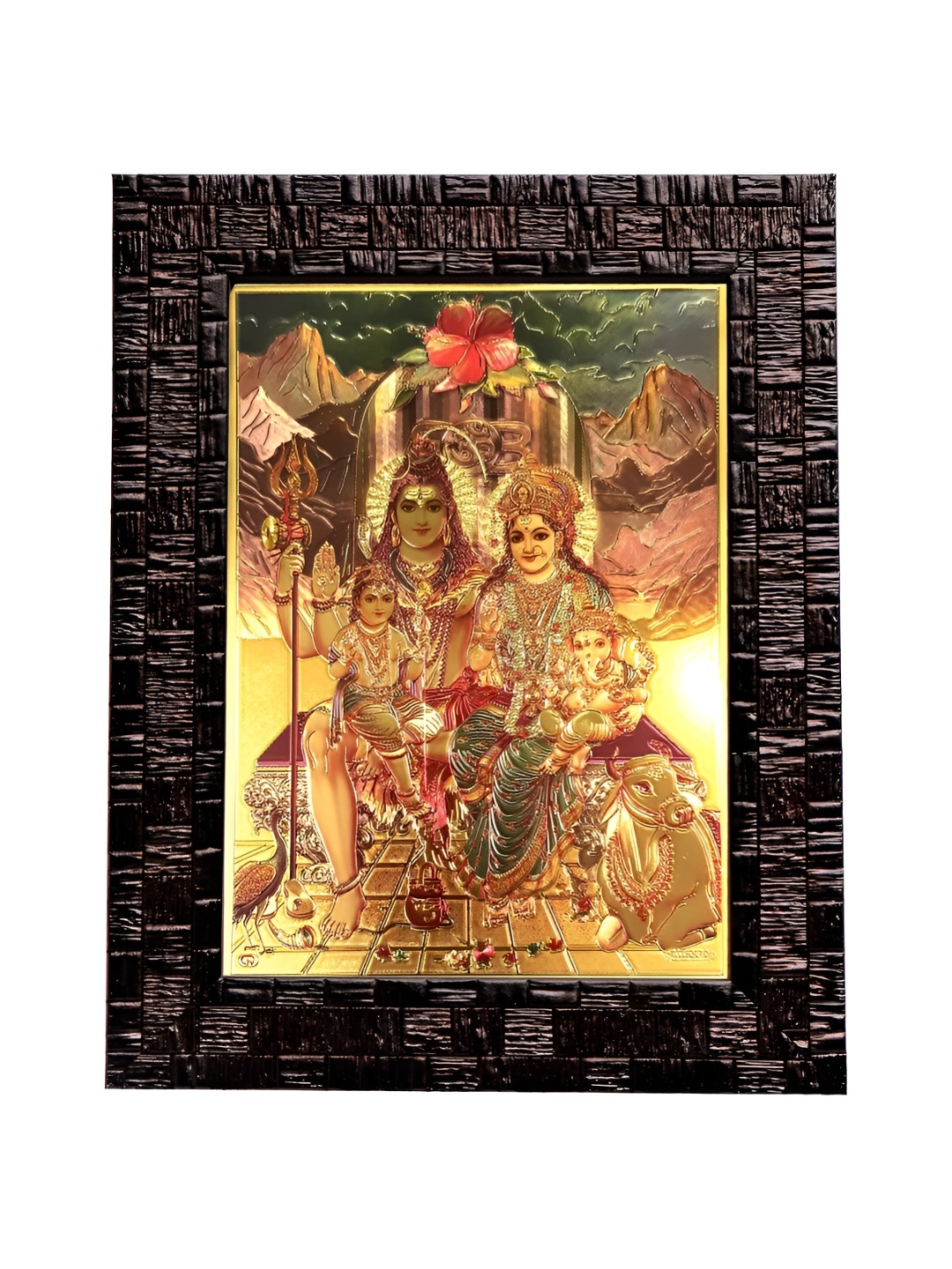 

Hawai Gold Plated Shiv Parivar Wooden Fashion Photo Frame