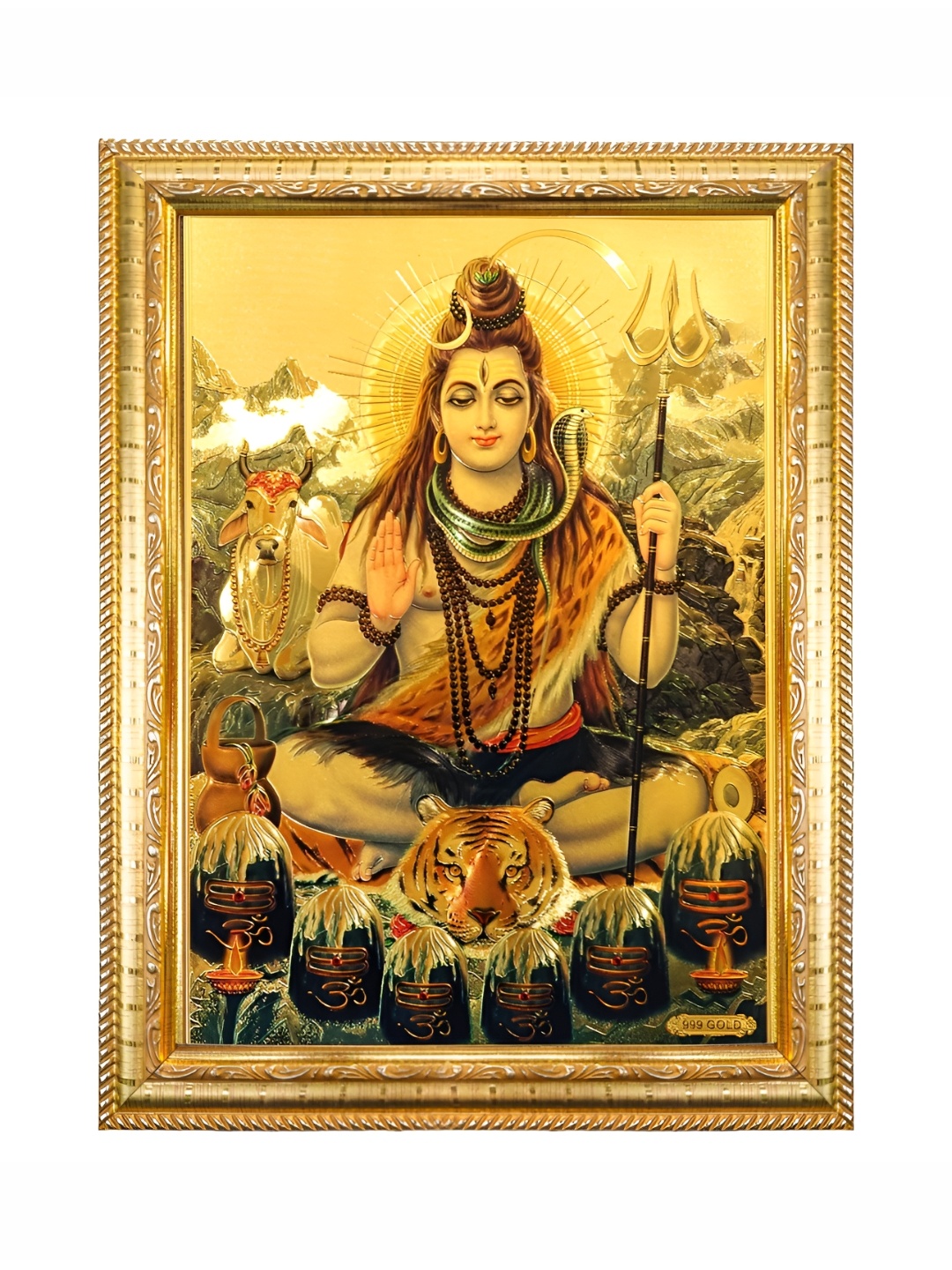 

Hawai Gold Toned & Brown Lord Shiva Wooden Photo Frame