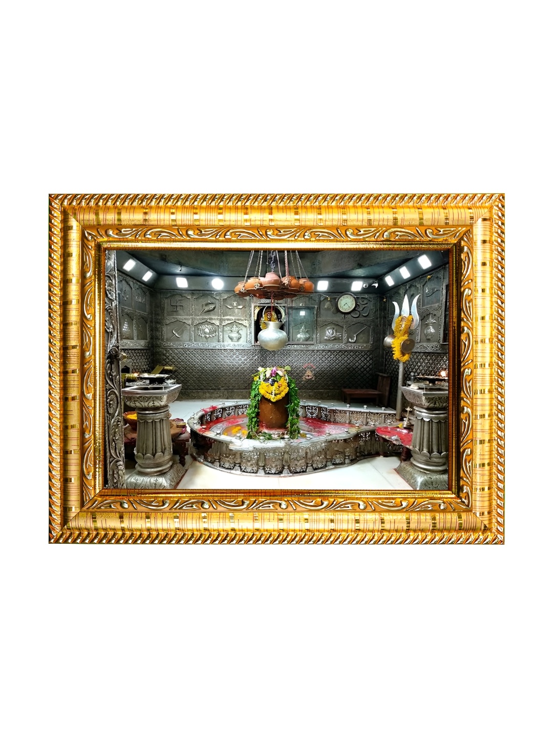 

Hawai Gold Toned Lord Shiva Maha Kaleshwar Jyotirlinga Wooden Wall Photo Frame