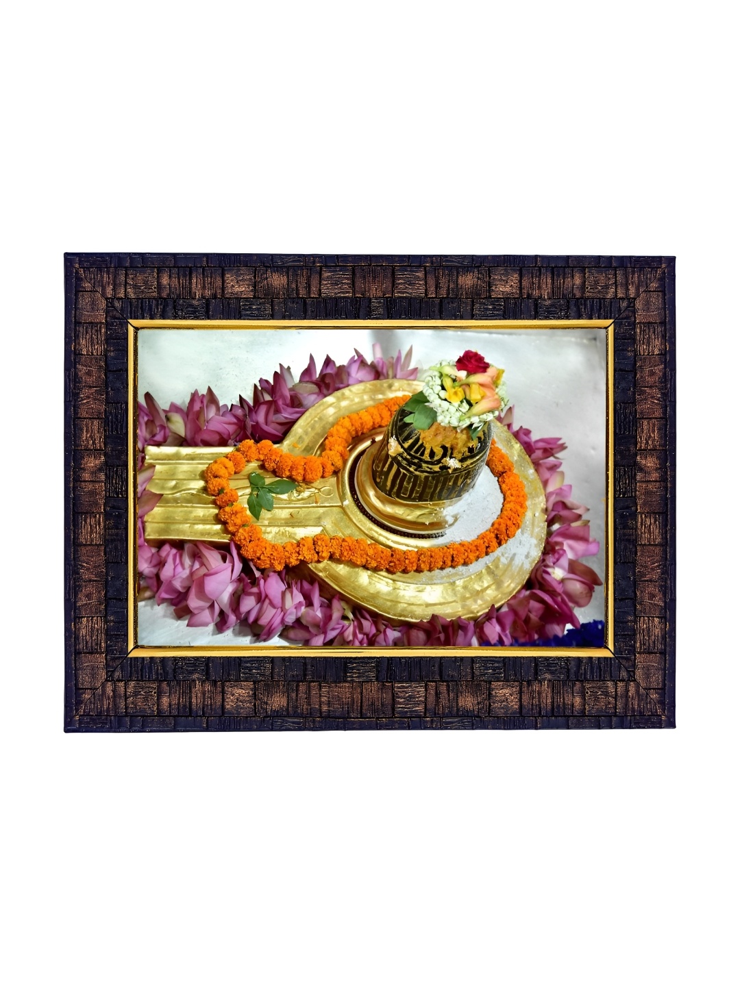 

Hawai Gold-Toned & Black Lord Shiva Kasi Vishwanath Jyotirlinga Wooden Photo Frame