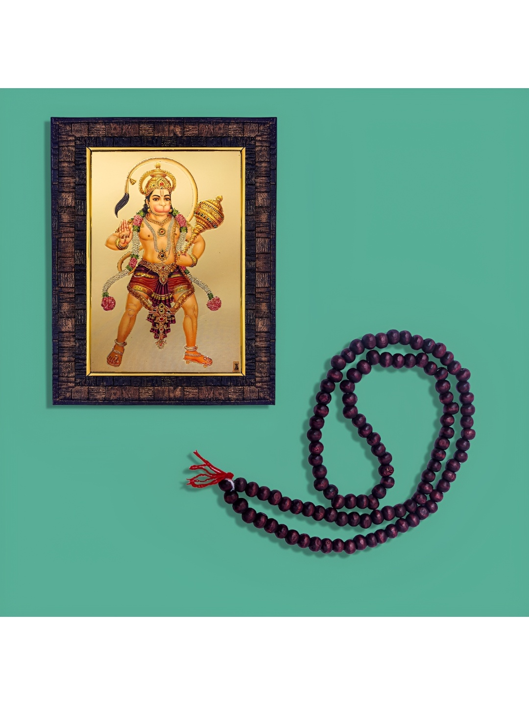 

Hawai Brown & Gold Toned Shree Hanuman Bajrangbali Wooden Photo Frame