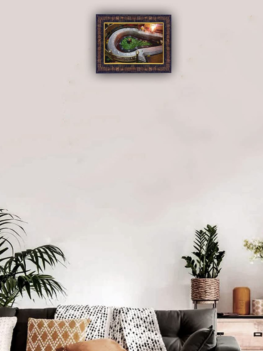 

Hawai Black and Silver-Toned Wooden Lord Bhima Shankar Jyotirlinga Wall Photo Frame