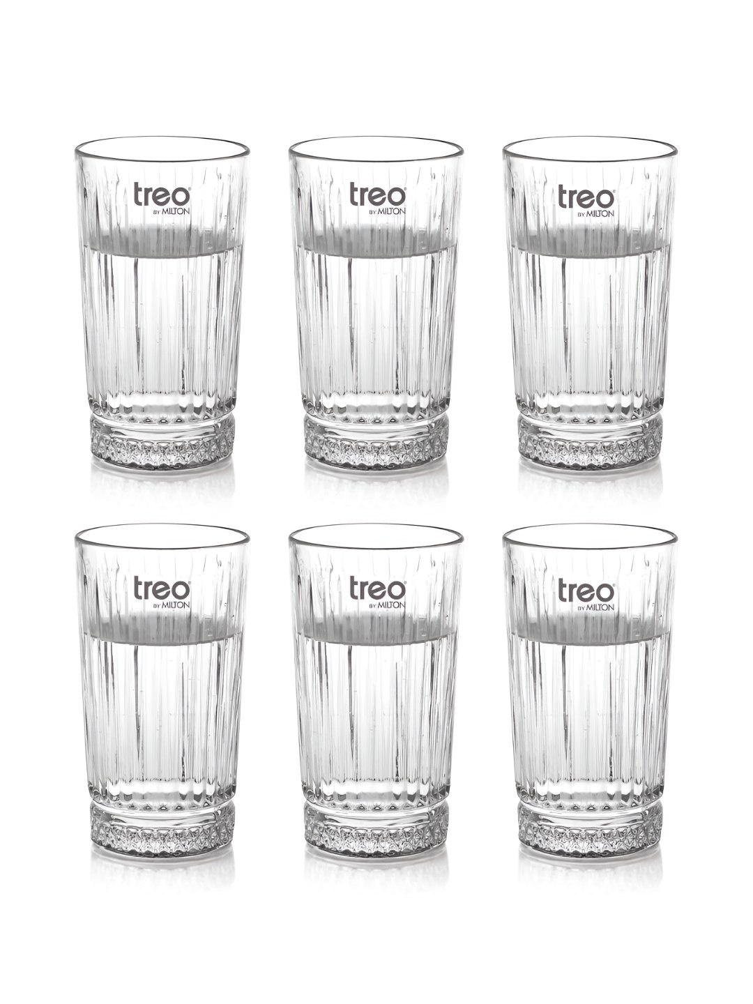 

Treo Set of 6 Verti Transparent Water Glass Tumbler 250 ml