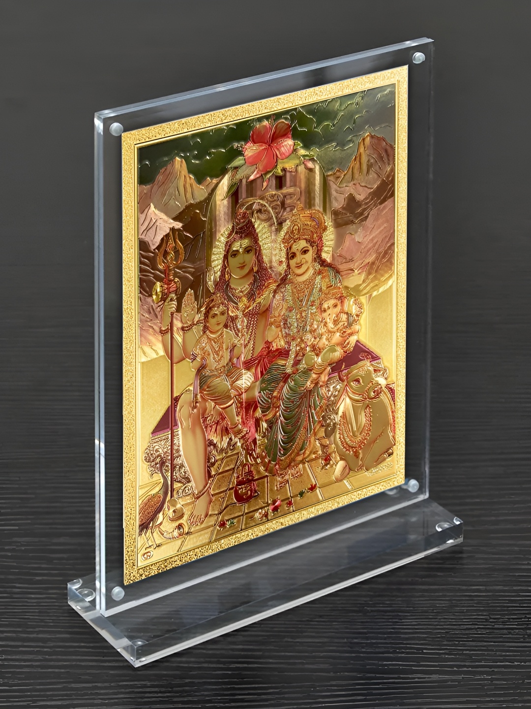 

Hawai Gold Toned & Brown Shiv Parivar Acrylic Photo Frame