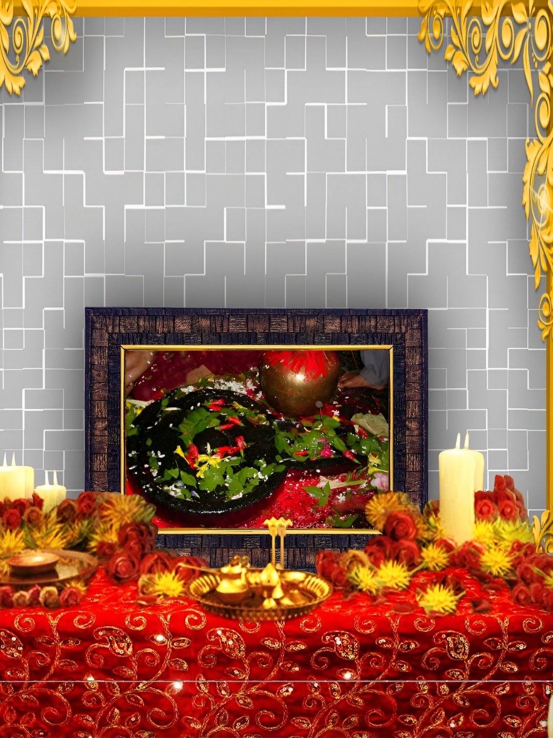

Hawai Black & Brown Lord Shiva Wooden Wall Photo Frame