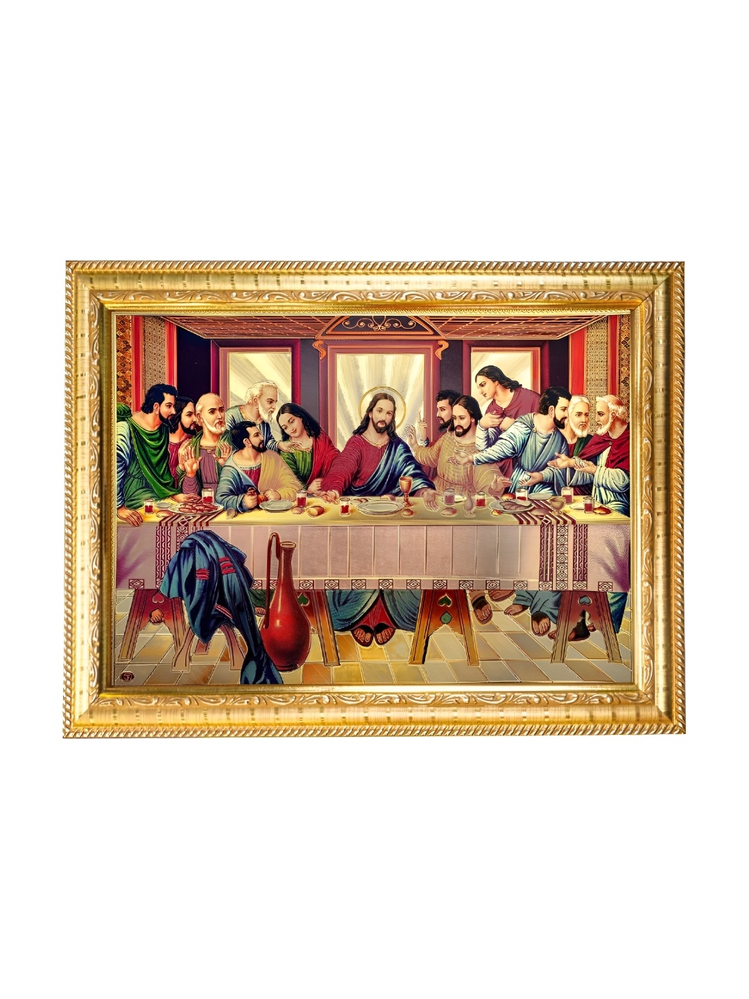 

Hawai Gold Plated Jesus Christ Last Supper Wooden Wall Photo Frame