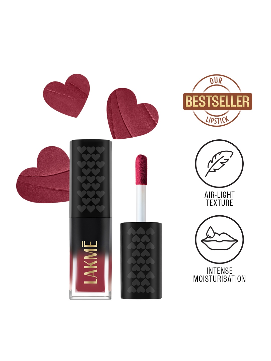 

Lakme Xtraordin-airy Lip Mousse Mini with Velvet Matte Finish 1.8g - Plum Punch, Pink