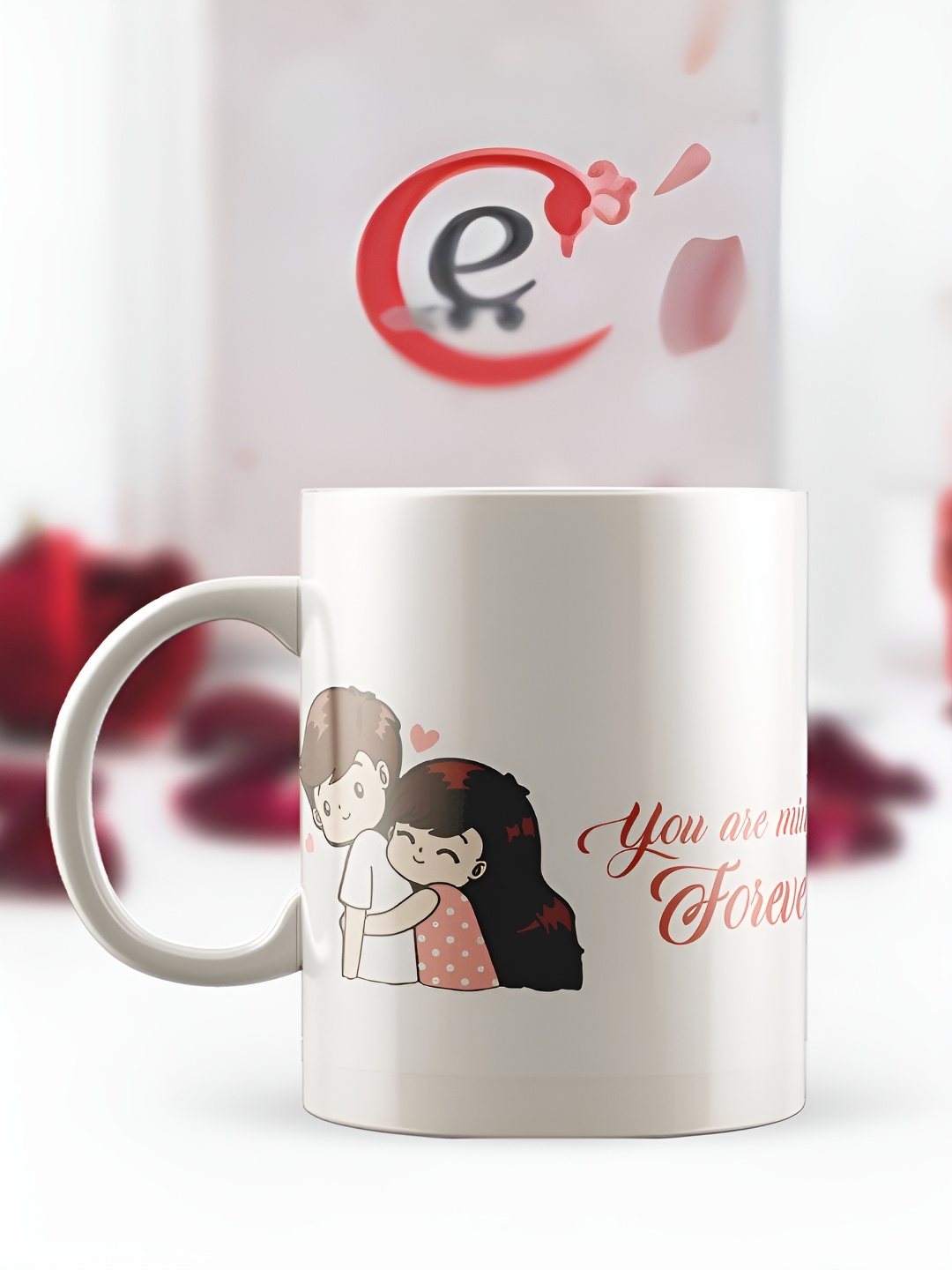

eCraftIndia White & Pink "You are mine Forever" Printed Ceramic Coffee Mug