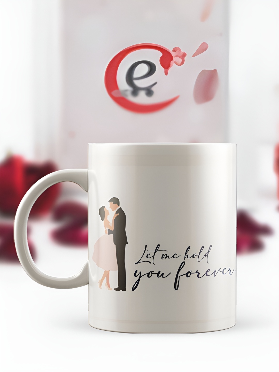 

eCraftIndia White & Pink "Let me hold you forever" Printed Ceramic Coffee Mug