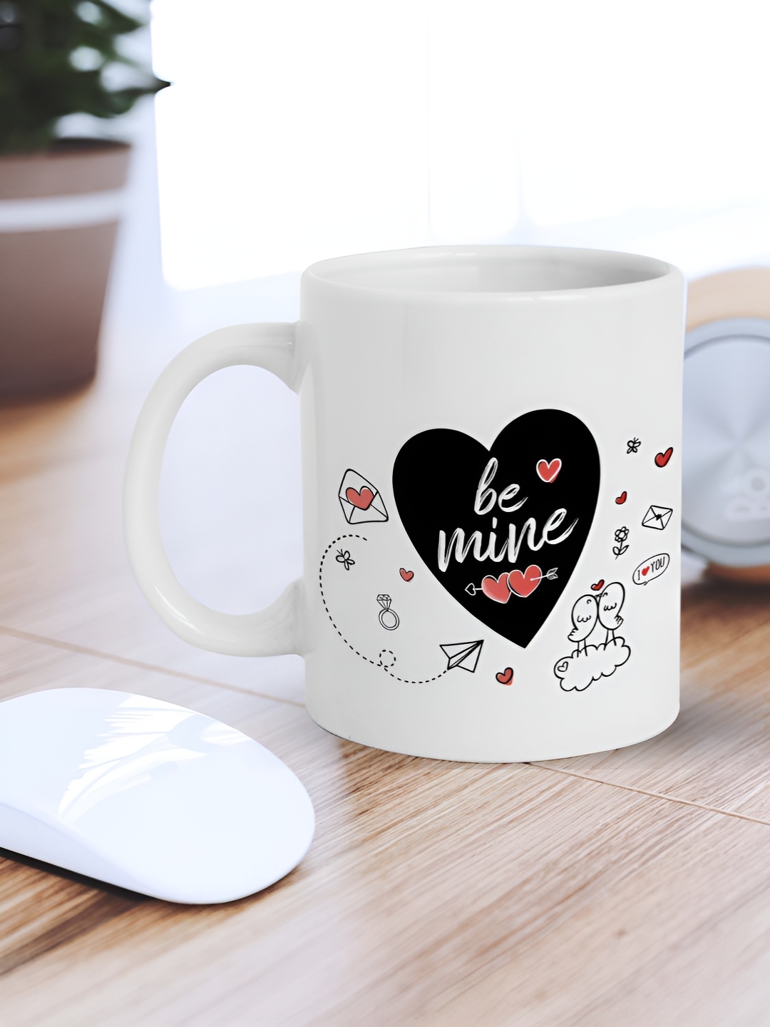 

eCraftIndia White & Black "Be Mine" Quote Printed Ceramic Coffee Mug