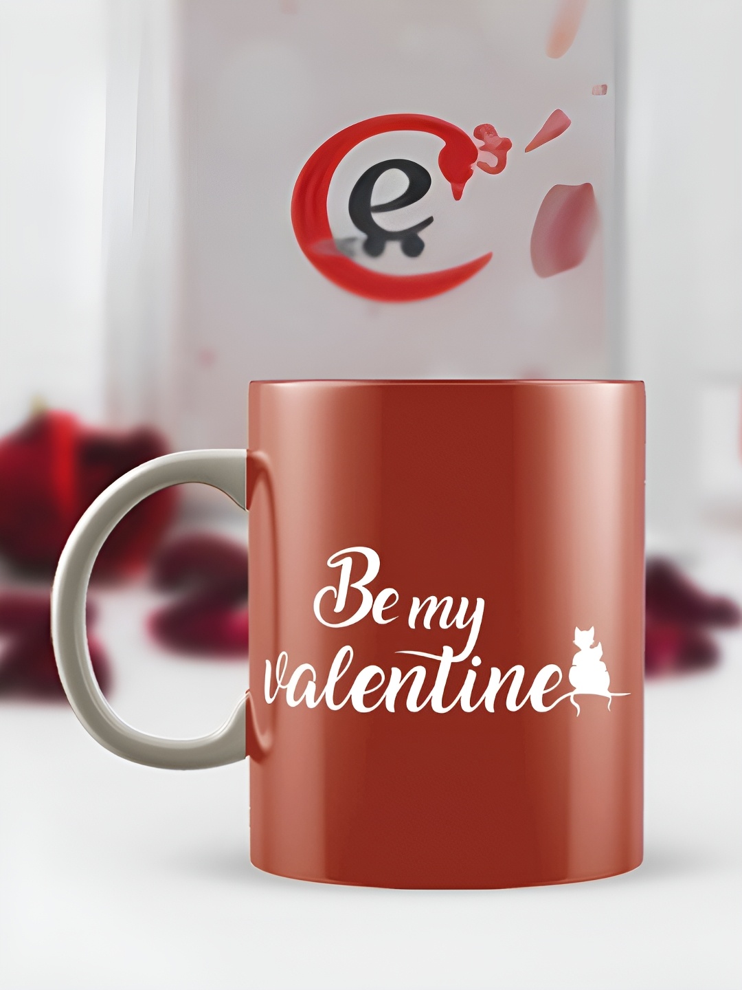 

eCraftIndia White & Brown "Be My Valentine" Love theme Printed Ceramic Coffee Mug