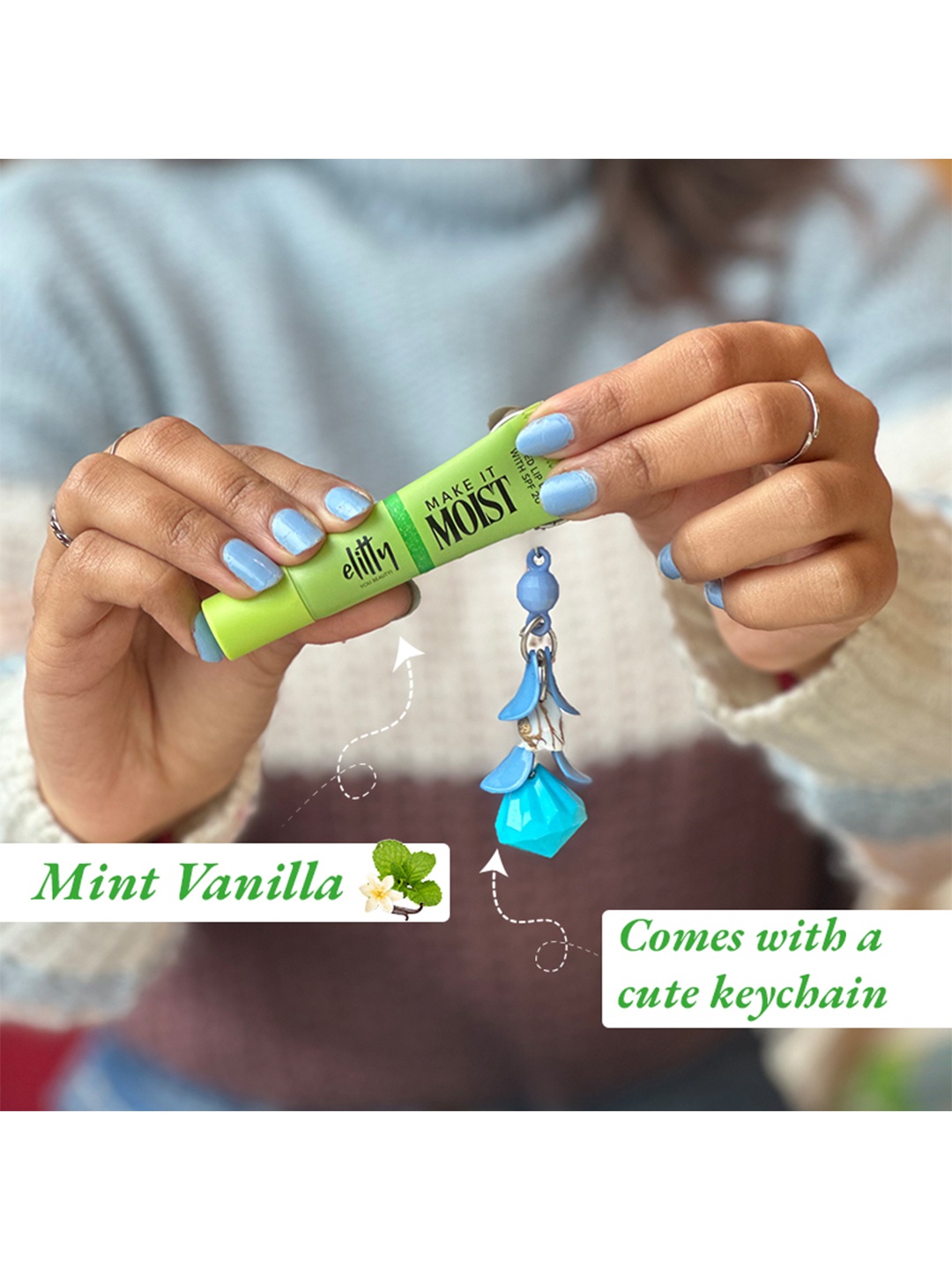 

Elitty Mint Vanilla Tinted Lip Balm With Peptides - 6 g - Crave, Green