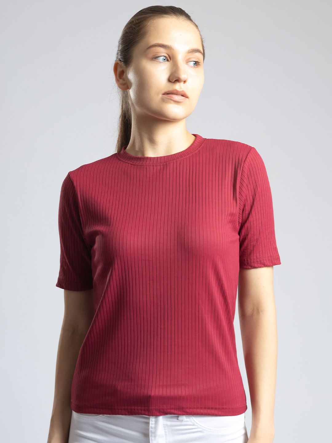 

PYR8 Striped Top, Maroon