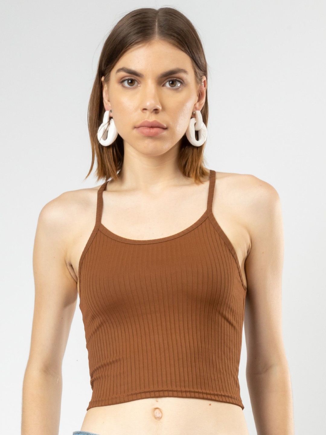 

PYR8 Striped Tank Top, Coffee brown