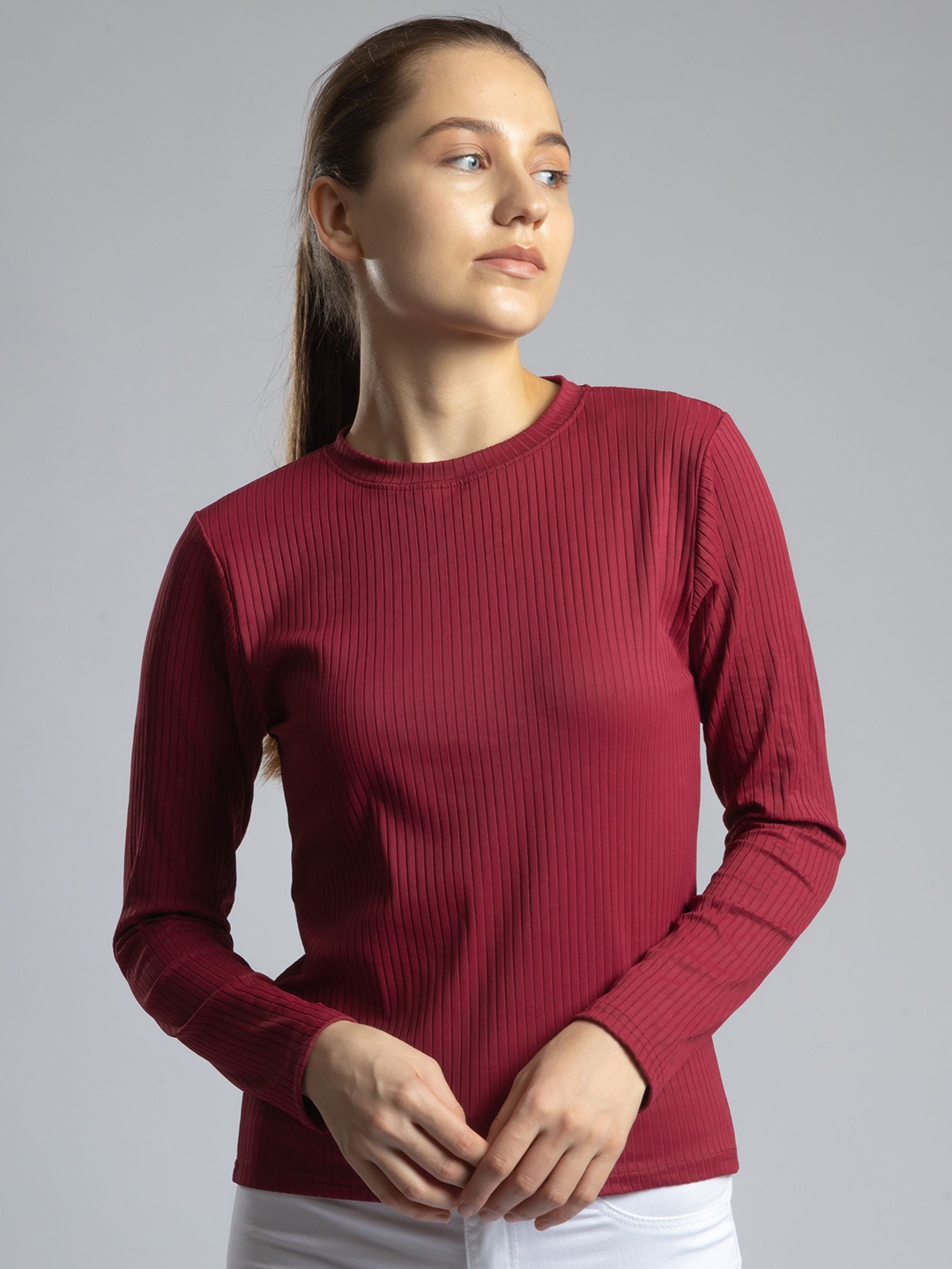 

PYR8 Striped Top, Maroon