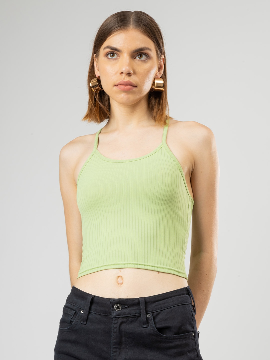 

PYR8 Striped Tank Top, Olive