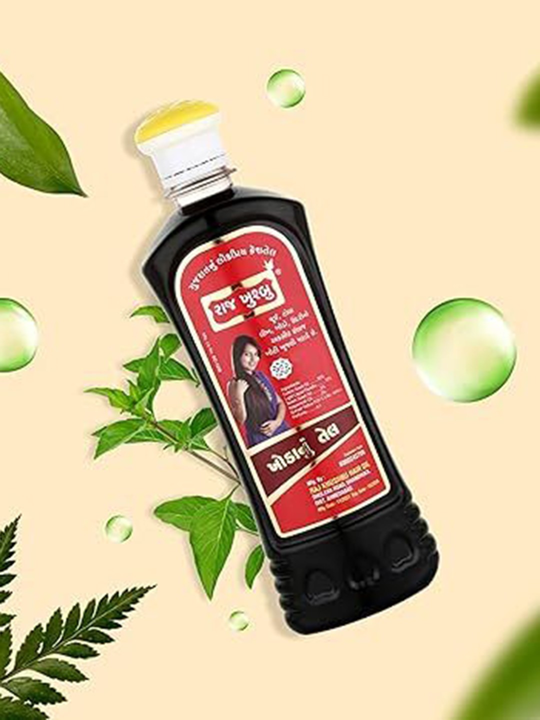 

RAJ KHUSHBU Anti Dandruff & Lice Killer Oil With Neem & Nagarmoth - 180 ml, Red