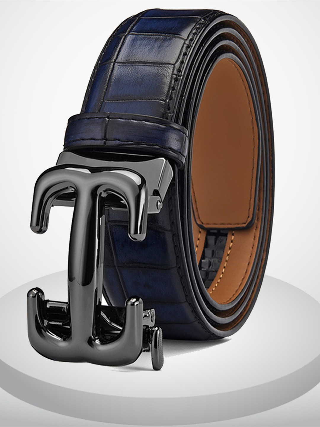 

CONTACTS Men Leather Formal Belt, Black