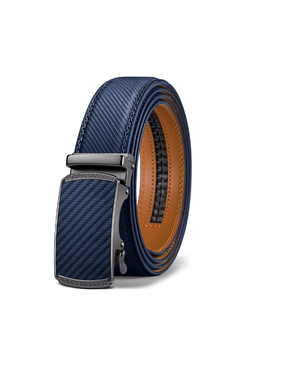 

CONTACTS Men Leather Formal Belt, Blue