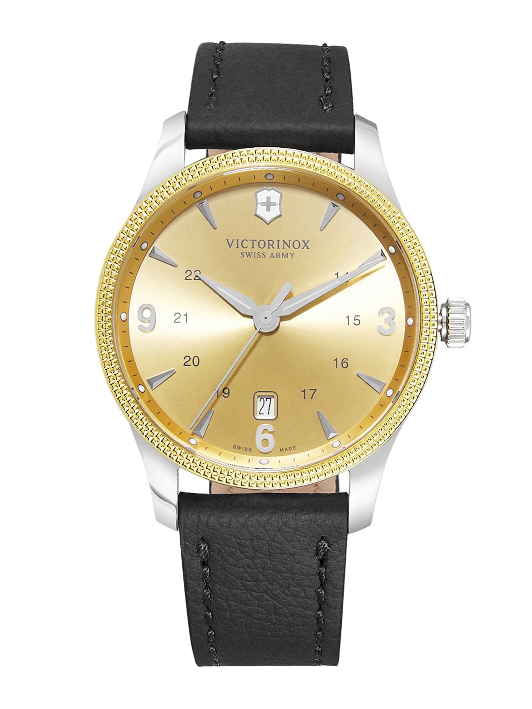 

Victorinox Men Dial & Leather Straps Analogue Watch 249091, Gold