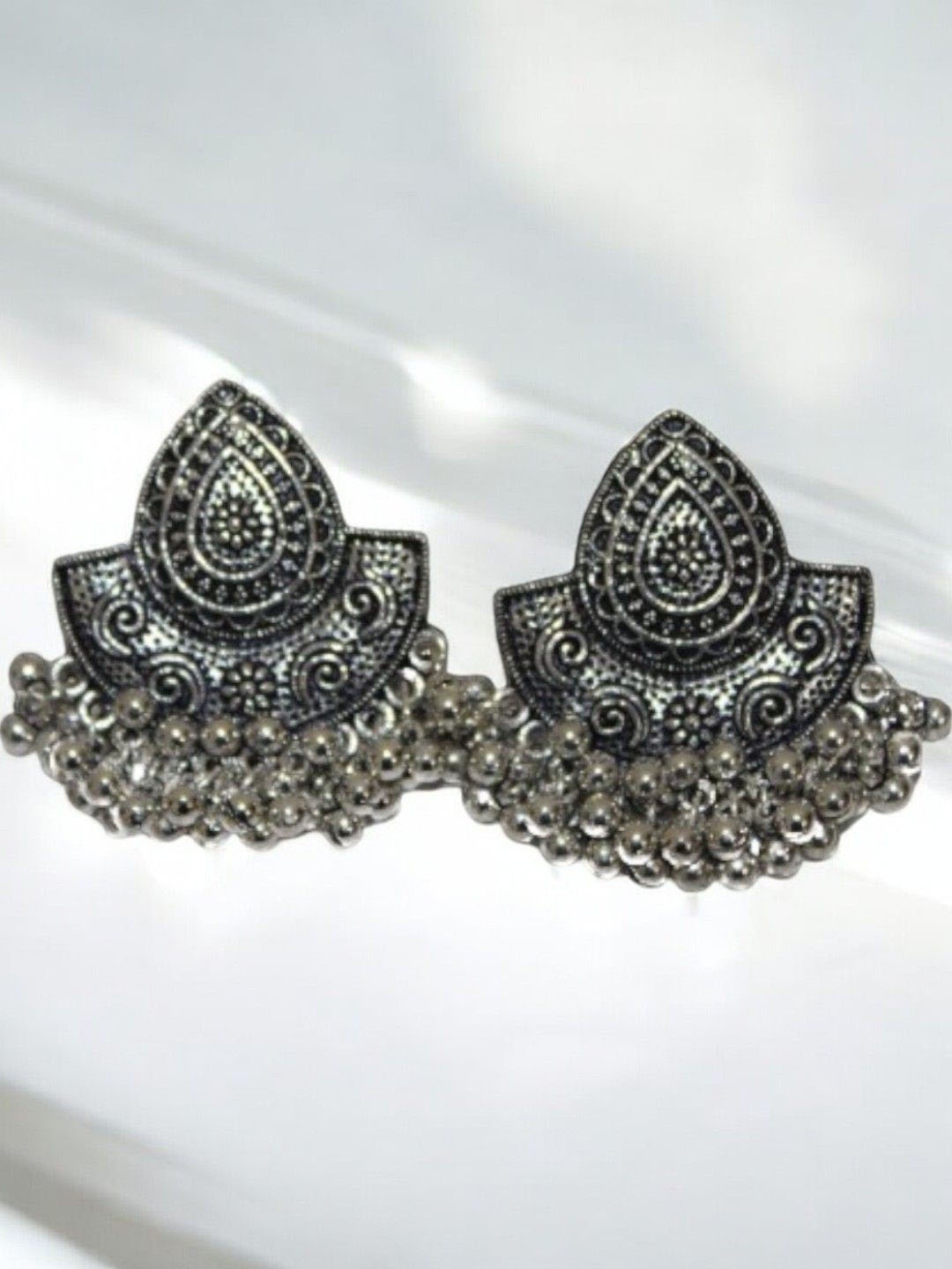 

Jolly Faces Artificial Stones Studded Floral Chandbalis, Silver