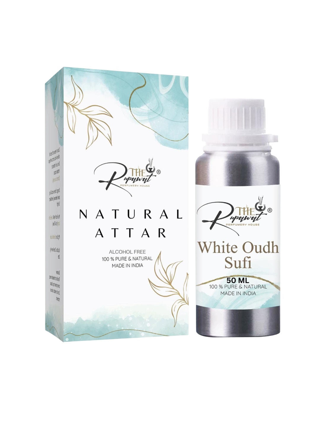 

THE RUPAWAT Perfumery House White Oudh Sufi Natural & Alcohol Free Attar - 50 ml, Transparent