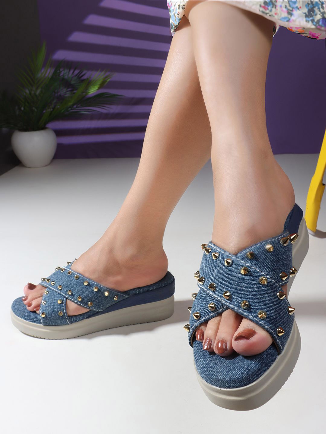 

Carlton London Embellished Wedge Sandals, Blue