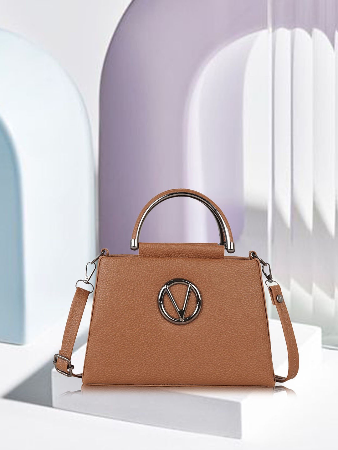 

YOYOWING Structured Satchel, Tan
