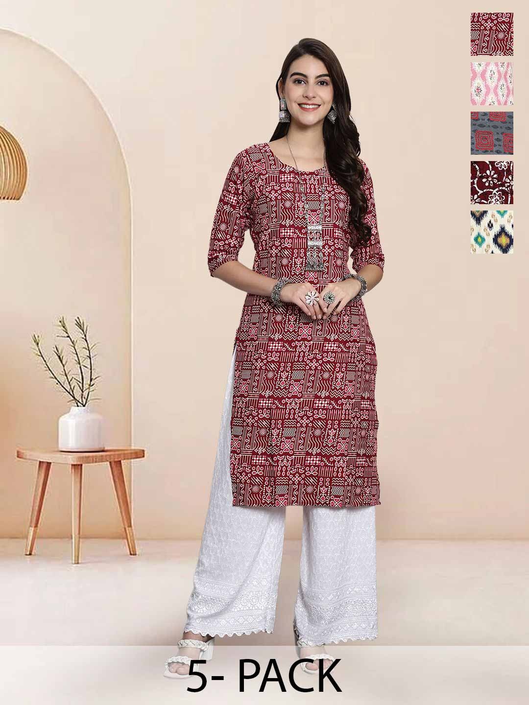 

7Threads Women Ethnic Motifs Printed Floral Crepe Kurta, Multi