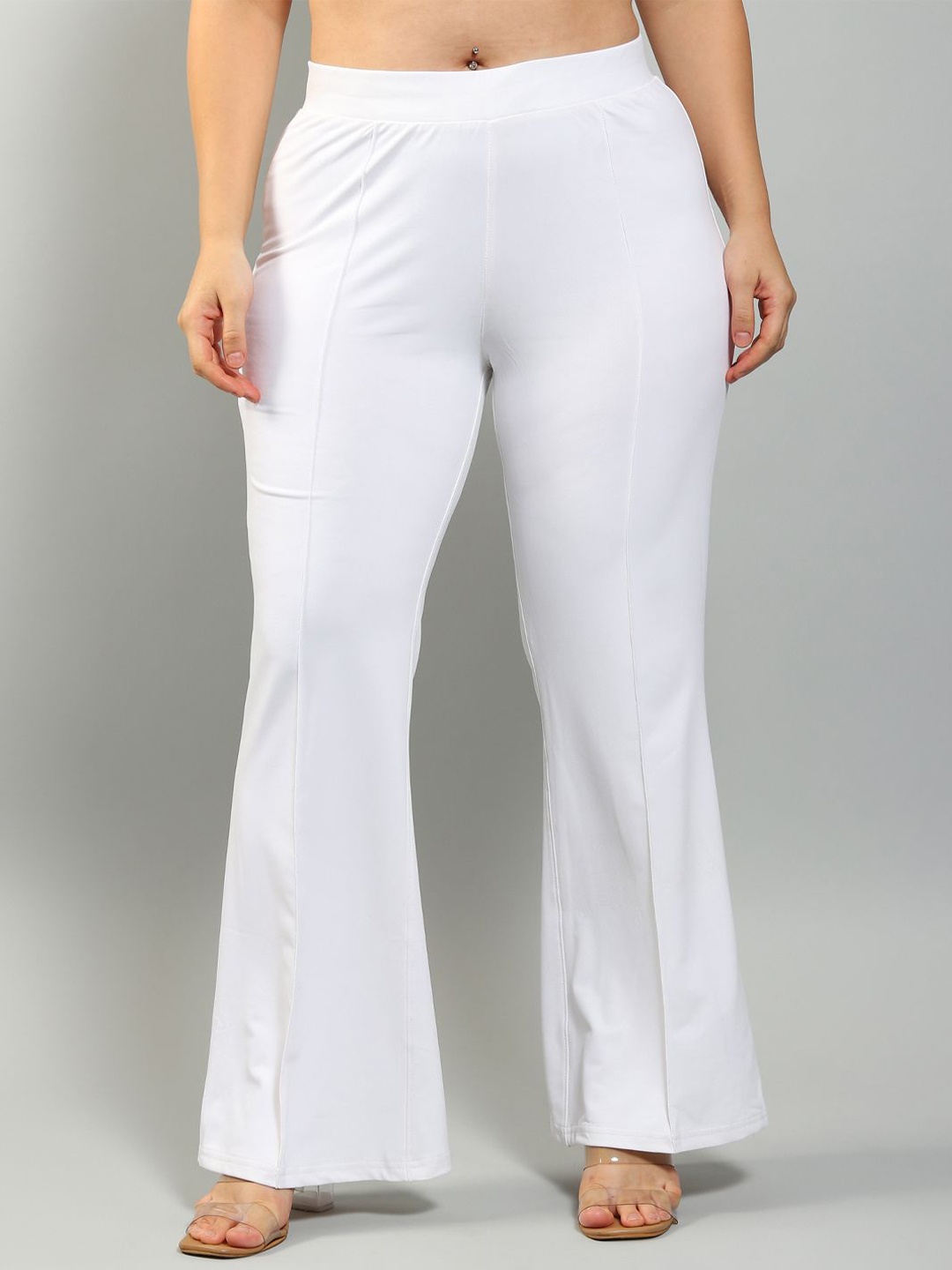 

Plus Size Women Relaxed Wrinkle Free Trousers, White