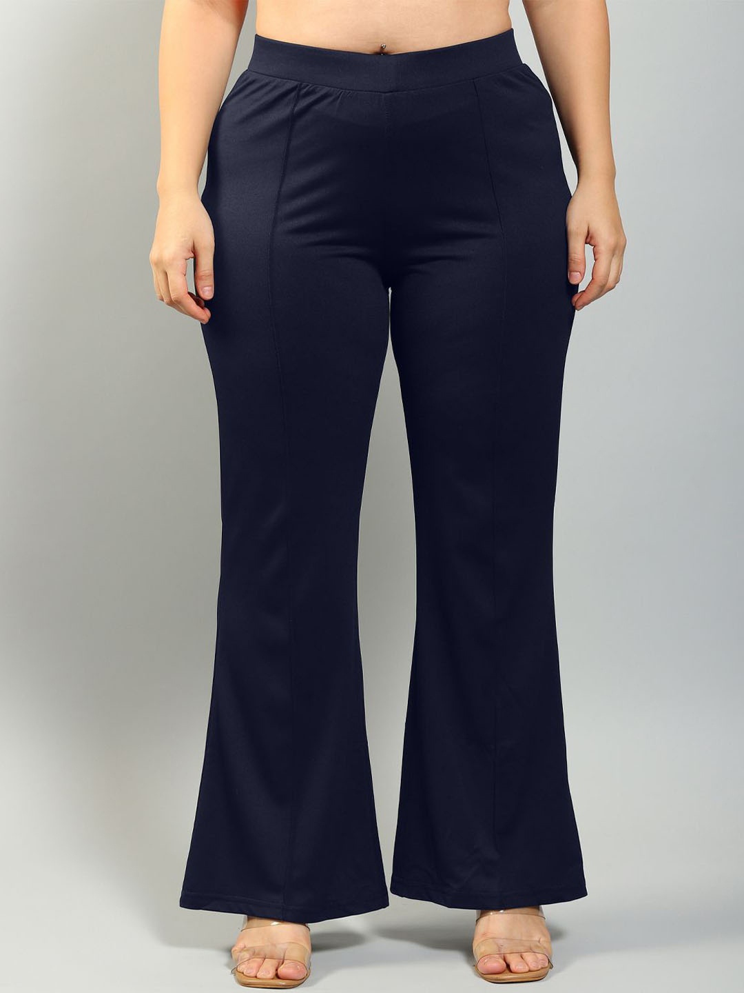 Plus Size Women Relaxed Wrinkle Free Trousers, Navy blue