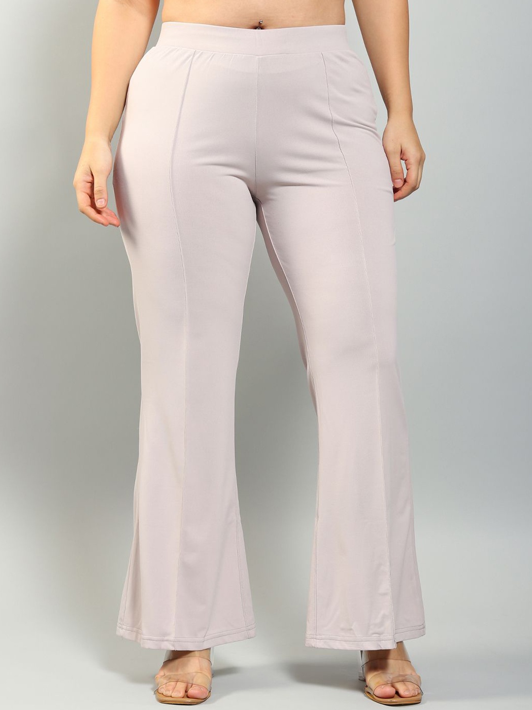 Plus Size Women Relaxed Wrinkle Free Trousers, Grey