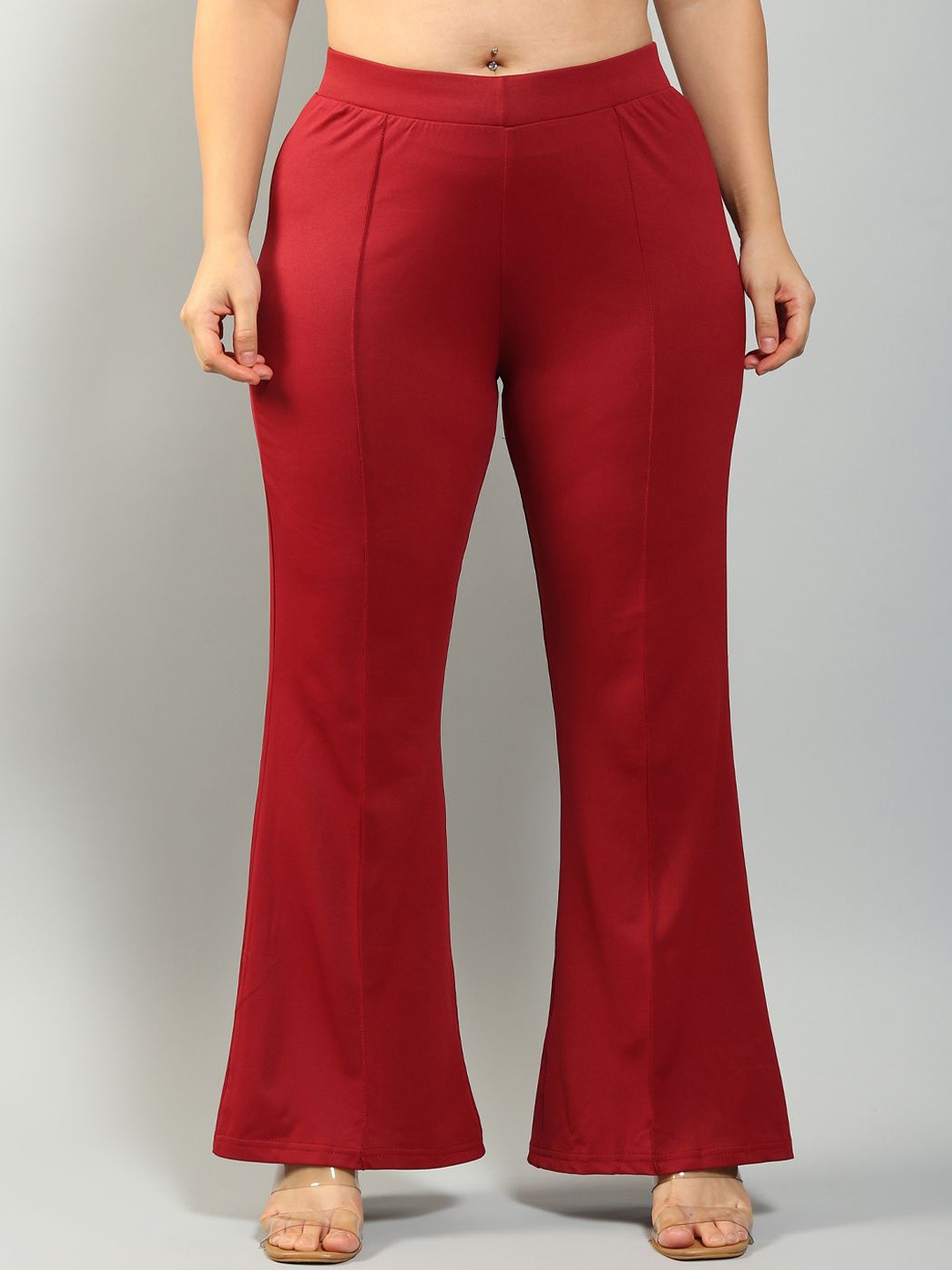 

Plus Size Women Relaxed Wrinkle Free Trousers, Maroon