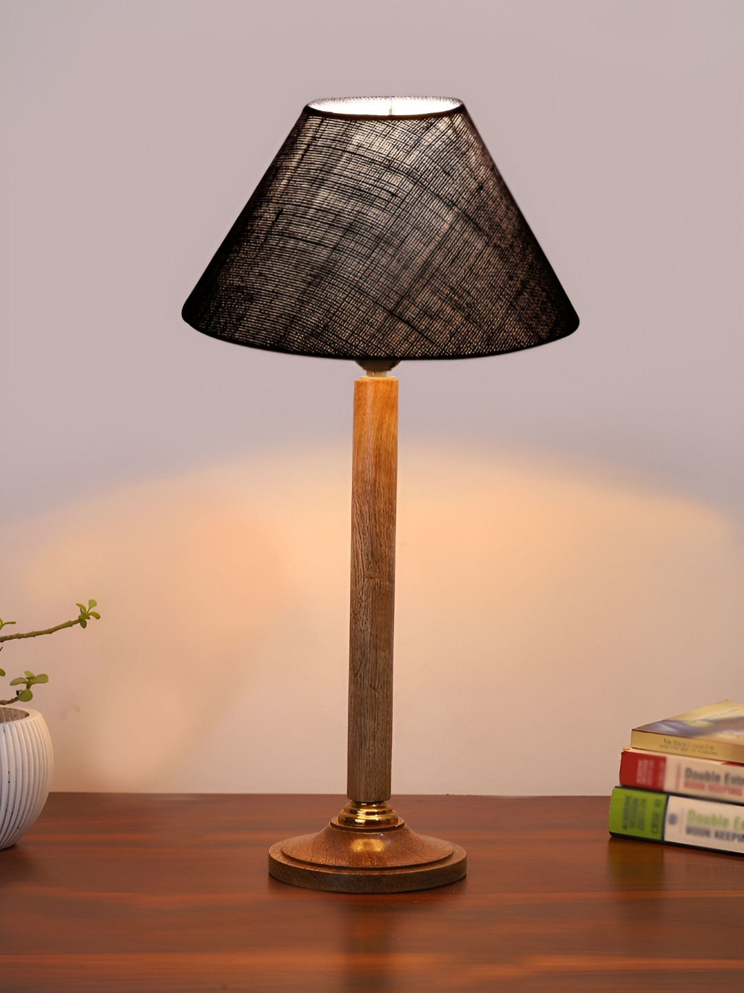 

Aura Blue Wood Traditional Abstract Shaped Table Lamp