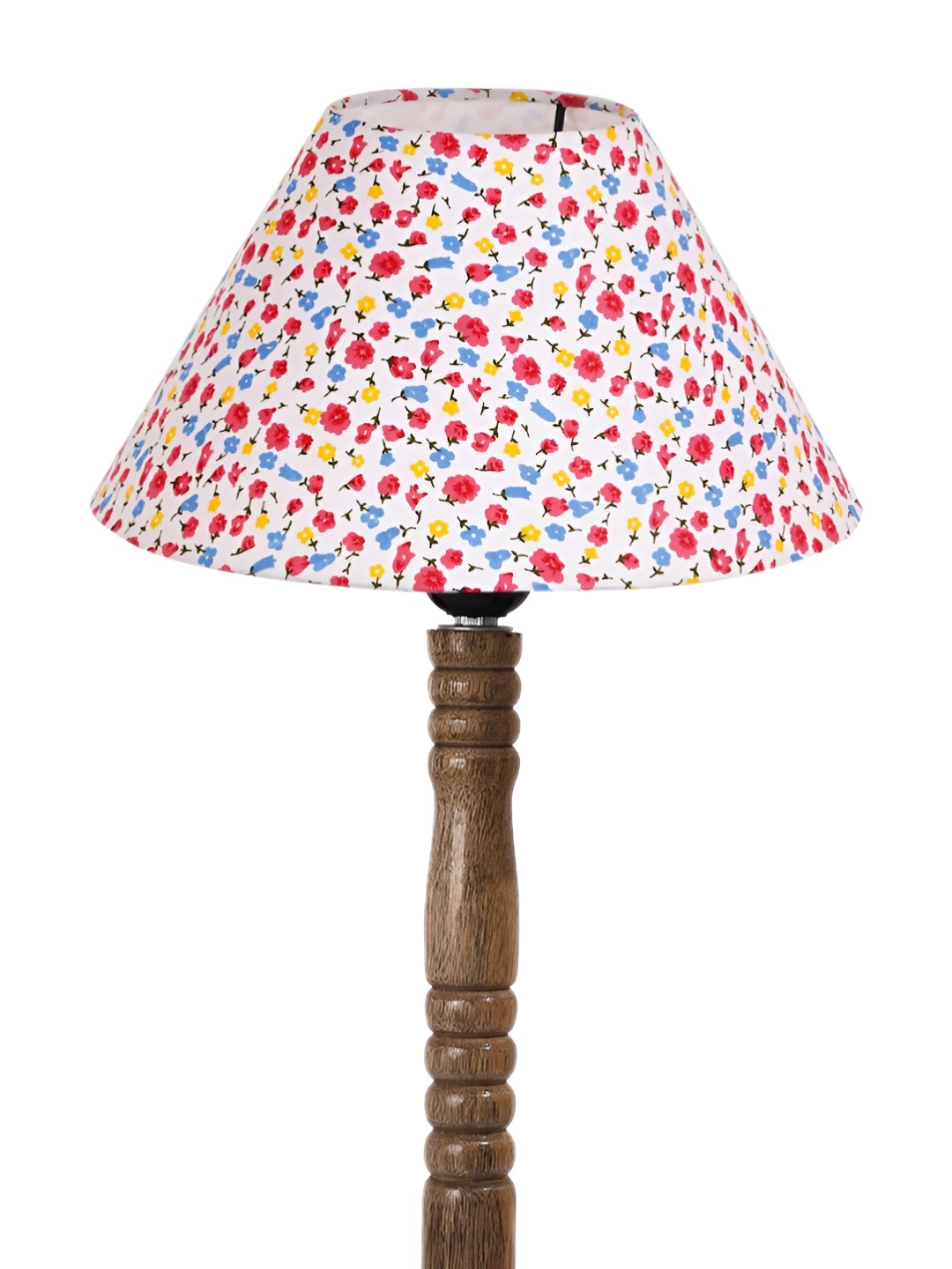 

Aura White Printed Wood Traditional Bell Shaped Table Lamp