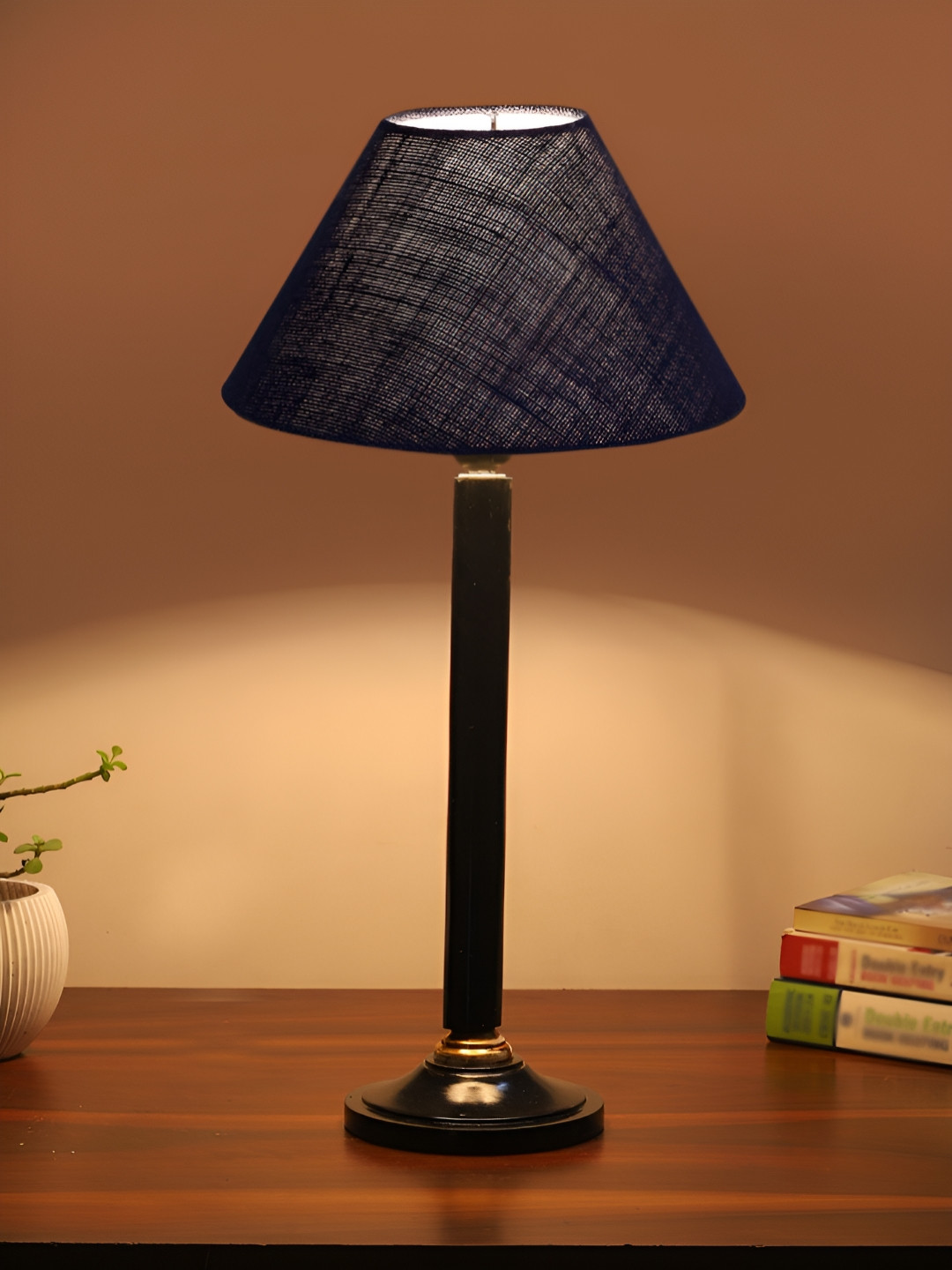 

Aura Blue Wood Traditional Abstract Shaped Table Lamp