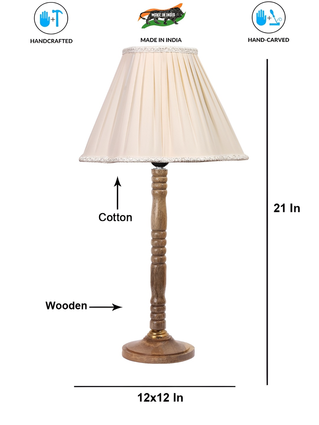 

Aura Off White Wood Traditional Abstract Shaped Table Lamp