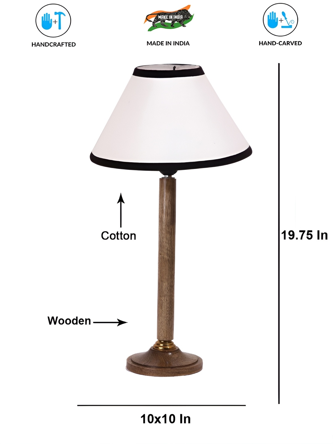 

Aura White Wood Traditional Abstract Shaped Table Lamp