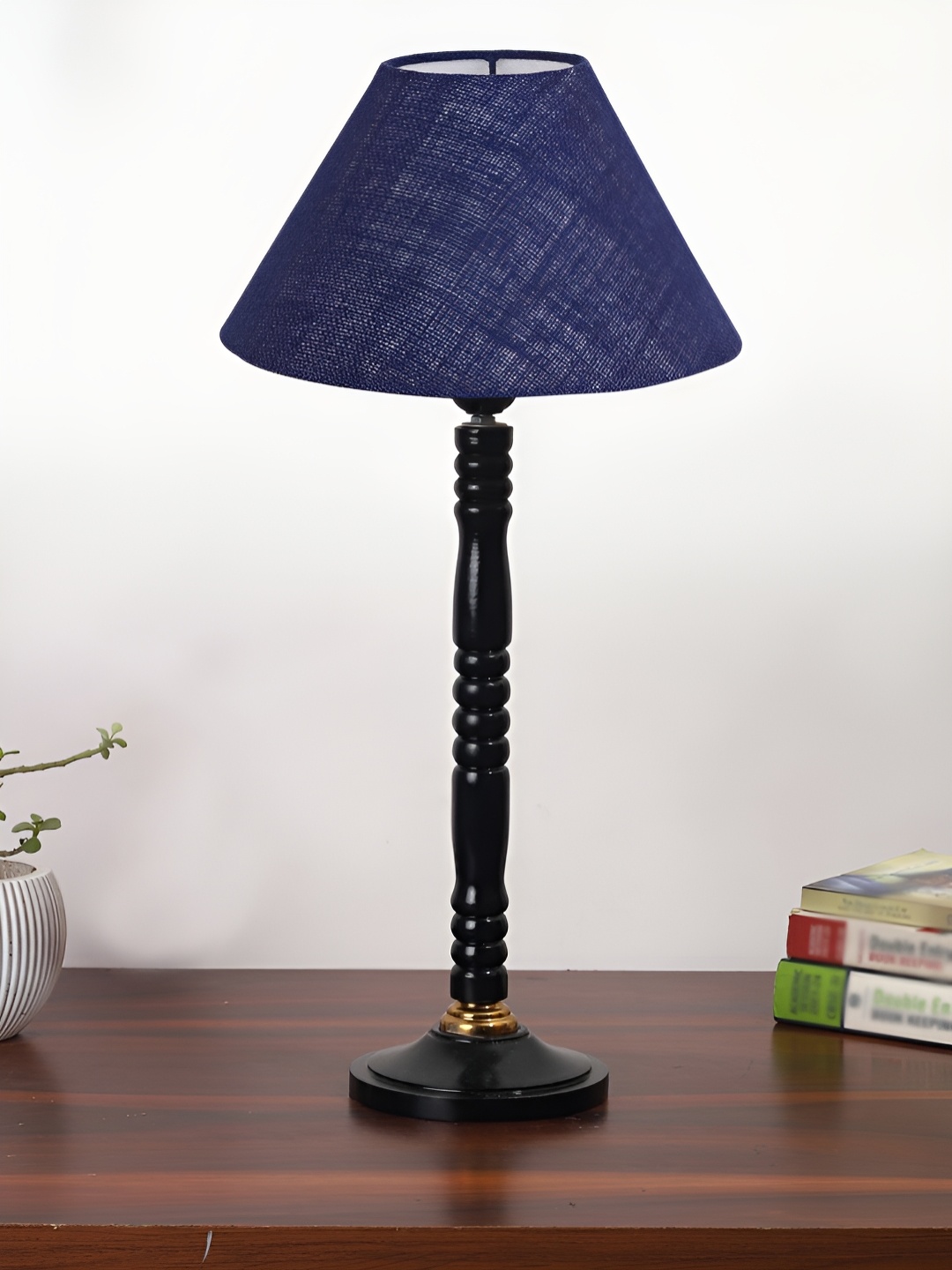 

Aura Blue Wood Traditional Abstract Shaped Table Lamp