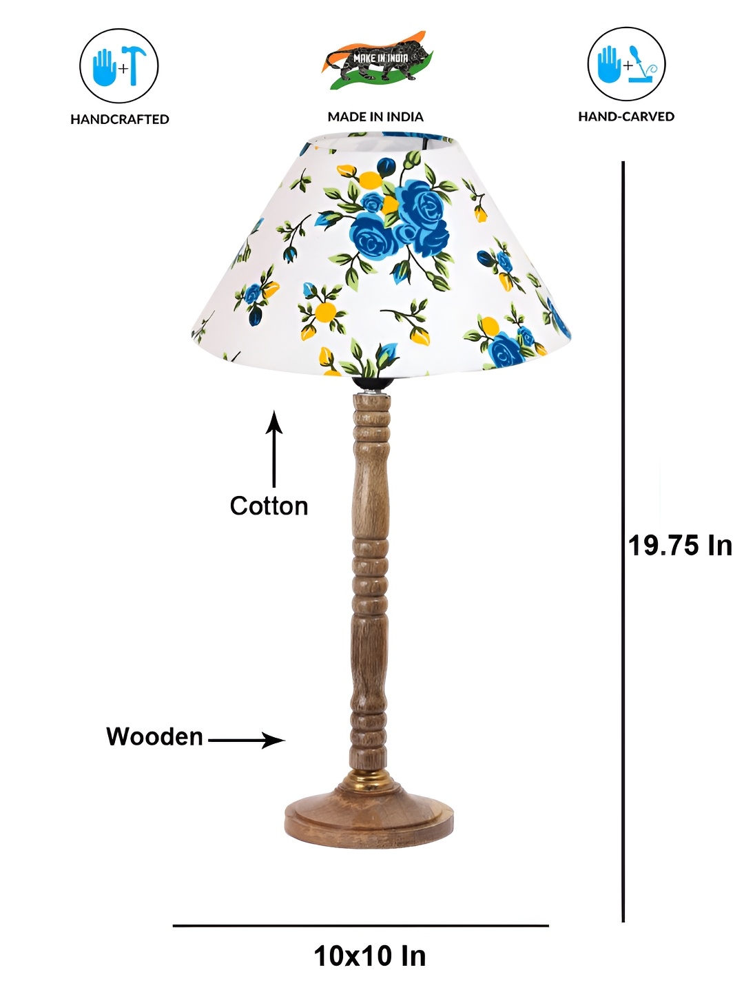 

Aura Multicoloured Wood Traditional Abstract Shaped Table Lamp, White