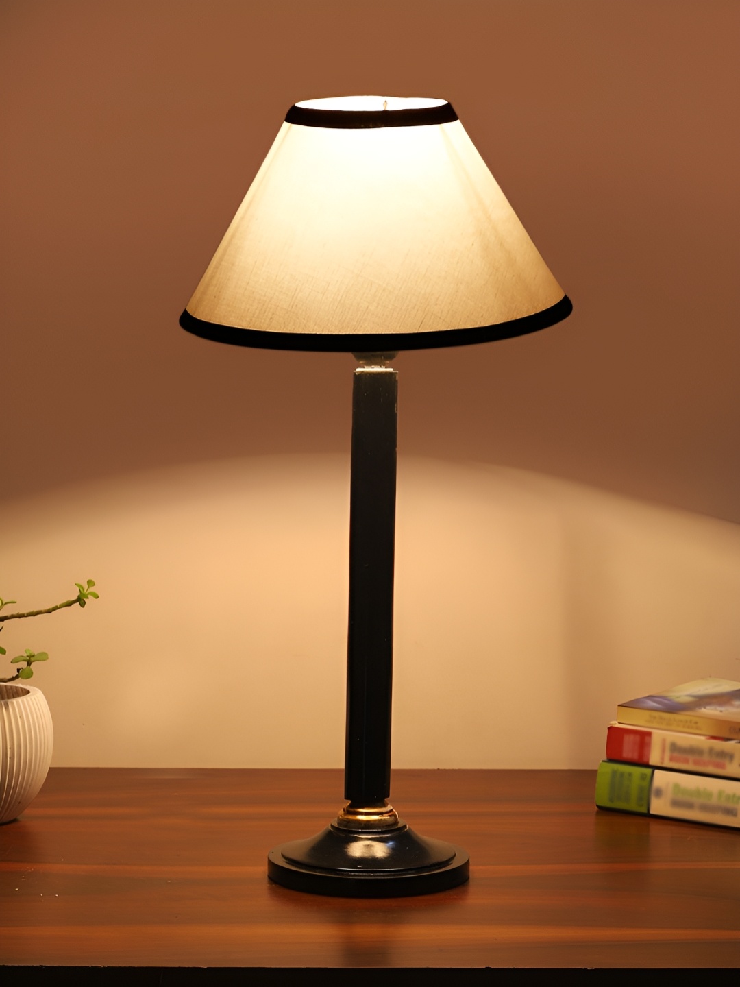 

Aura White Wood Traditional Bell Shaped Table Lamp