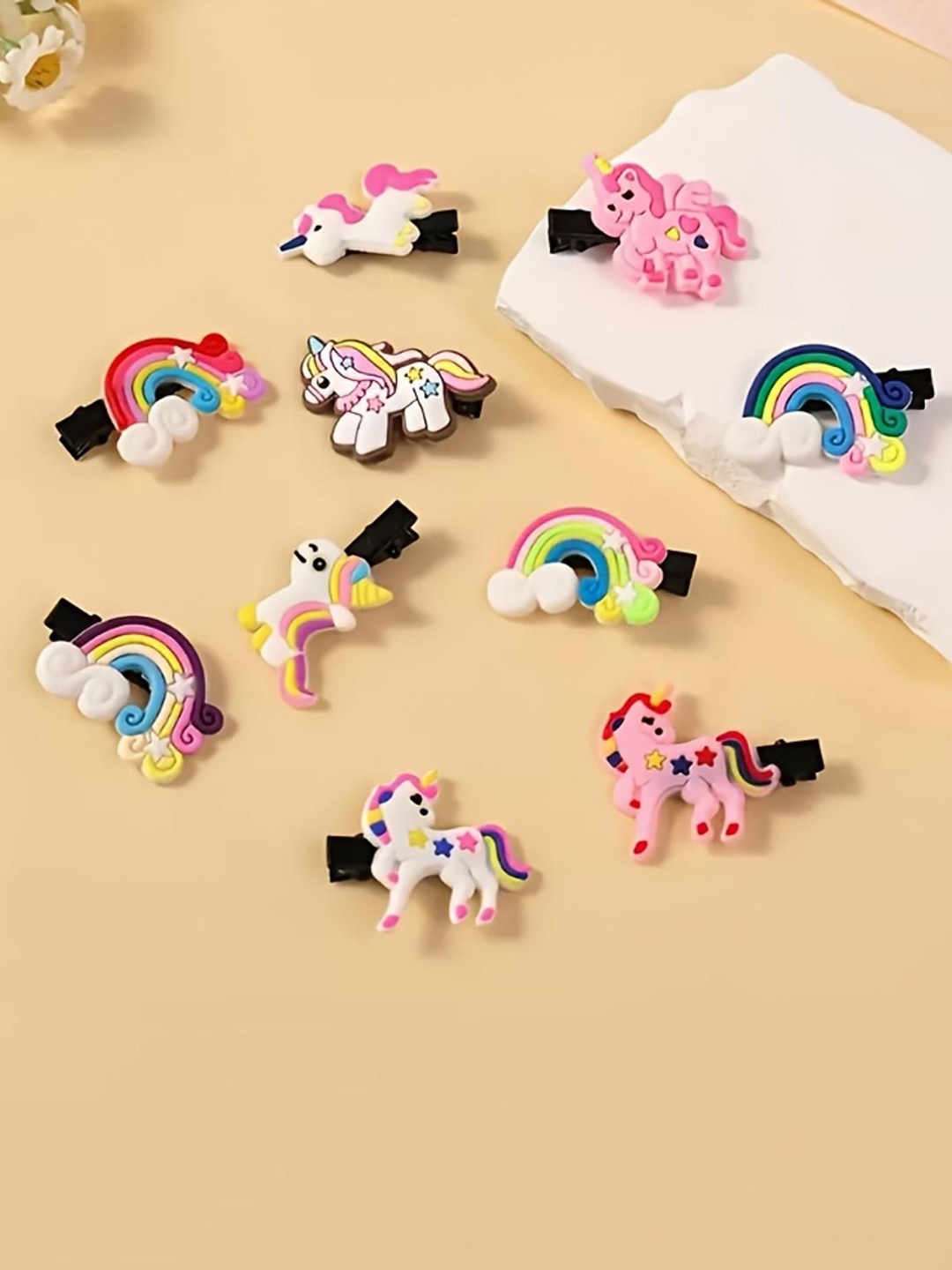 

LYTIX Girls Set Of 10 Assorted Unicorn & Rainbow Hair Clips