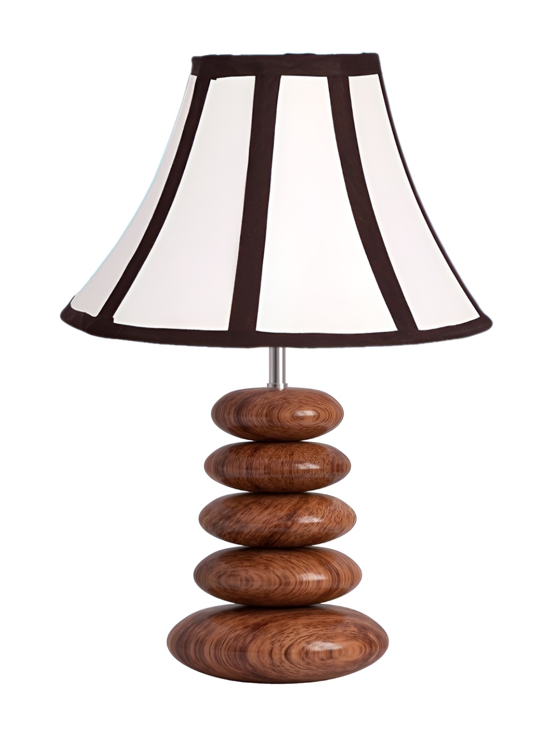 Aura Multicoloured Wood Traditional Abstract Shaped Table Lamp, White