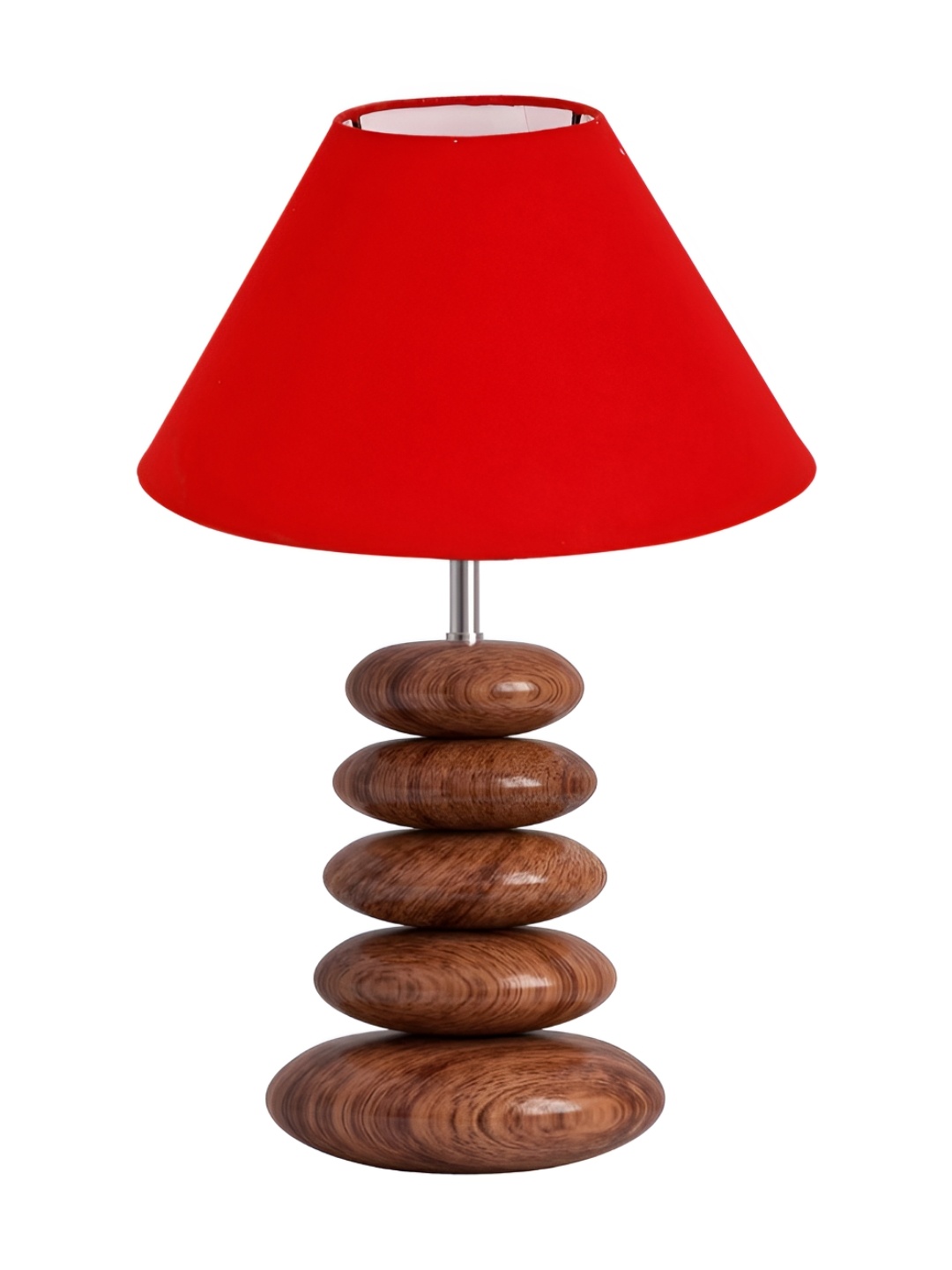 

Aura Red Wood Traditional Triangle Table Lamp