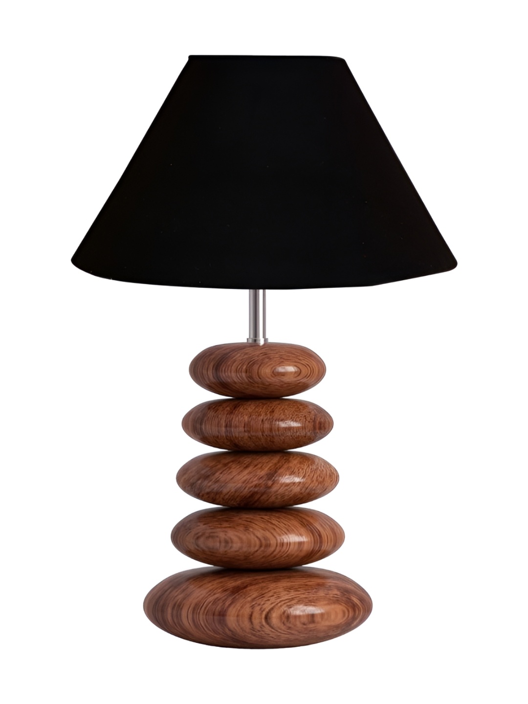 

Aura Black Wood Traditional Abstract Shaped Table Lamp