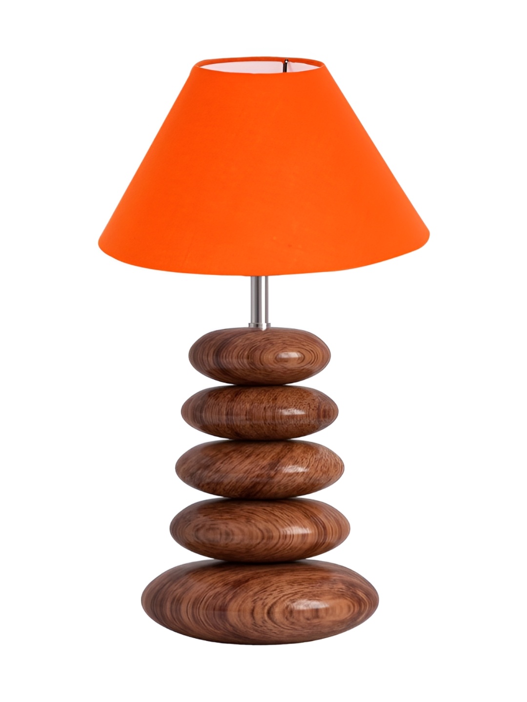 

Aura Orange Wood Frusturical Shaped Table Lamp